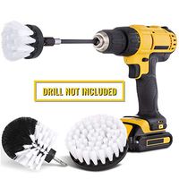 Hiware 4 Pcs Drill Brush Car Detailing Kit with Extend Attachment, Soft Bristle Power Scrubber Brush Set for Cleaning Car, Boat, Seat, Carpet, Upholstery and Shower Door - White
