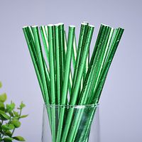 TREESTAR 25pcs/lot Solid Color Disposable Paper Straws Drinking Straws Wedding Birthday Supplies Baby Shower Festival Party Decor