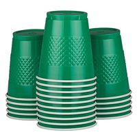 JAM PAPER Plastic Party Cups - 12 oz - Green - 20 Glasses/Pack
