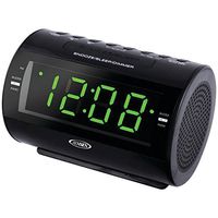 Jensen Compact AM/FM Dual Alarm Clock Radio with Soothing Nature Sounds & Large Easy to Read Backlit LCD Display