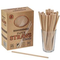 Setto 350 Pack - Brown Biodegradable Paper Straws - Premium Eco Friendly Straws for Juices, Cocktails, Sodas, Shakes, Restaurants and Parties
