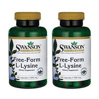 Swanson Amino Acid Free-Form L-Lysine 500 Milligrams 100 Capsules (2 Pack)