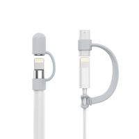 MoKo Pencil Cap Holder for Apple Pencil, Charging to USB Cable + Apple Pencil Cap, Fit New iPad 10.2 2019/iPad Air (3rd Gen) 10.5"/iPad mini(5th Gen)7.9" 2019 Pencil（Only for Apple Pencil 1st), GRAY