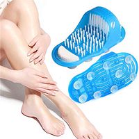 Bathroom Shower No Bending Feet Brush Foot Cleaning Bristle Slipper Washer Bath Scrubber Massager Stick on Floor Simple Feet Cleaner