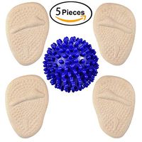 Ball of Foot Cushions, Metatarsal Pads for Women (2 Pairs Foot Pads) Medical Gel Forefoot Shoe Inserts for High Heels to Pain Relief Includes Foot Massage Ball