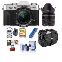 Fujifilm X-T30 Mirrorless Camera with XF 18-55mm f/2.8-4 R LM OIS Lens, Silver - Bundle with Camera Case, 32GB U3 SDHC Card, Cleaning Kit, Card Reader, 58mm Filter Kit, Mac Software Package