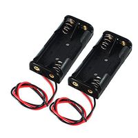 bargain house 2X Black 2 AAA Cell Battery 3V Clip Holder Storage Box Case w/ 6" Leads Wire