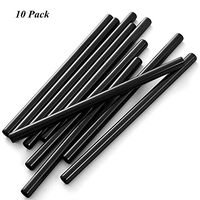 Sunwinc 10Pack Stainless Steel Boba Straws&Jumbo Smoothie Straws-0.5" Wide. Extra Wide Reusable Metal Straws,Fat Boba Straws for Bubble Tea, Milkshakes, Jumbo Drinks (Black-10Pack)
