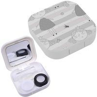 Portable Contact Lens Case Box Travel Kit Mirror + Bottle + Tweezers Container Holder [ Cute Little Girl ]