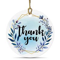 Pebble Penguin Thank You Tags, 2.4" (100-Count), with String - Gift Tag Great for Craft Projects, Wedding Favors, Events, Birthdays and Baby Showers - Small Business Label Tags for Packages & Gifts