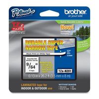 BRTTZEN201 - Brother TZ Super-Narrow Non-Laminated Tape for P-Touch Labeler