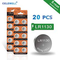 【5-Year Warranty】CELEWELL LR1130 AG10 Battery 1.5V Alkaline Button Cell for Watch Toy 20 Pack