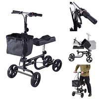 AW Adjustable Knee Walker Scooter Steerable Dual Brake Metal Knee Roller Leg Cart Crutches Alternative 300 lbs
