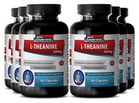 Theanine vegan - L Theanine 200mg - Promotes Relaxation (6 Bottles - 360 Capsules)