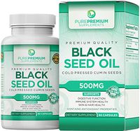 Premium Black Seed Oil Pills by PurePremium (Non-GMO & Vegetarian) Cold Pressed Nigella Sativa Capsules – 90 Caps of Black Cumin Seed Oil