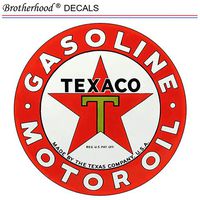 Texaco Gasoline Motor Oil Gas Signs Car Company Pack of Two Vinyl Decals for Laptop Water Bottle Bike Car Truck Sticker (Pack of Two 6" Decals)