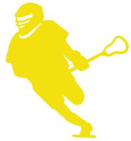 hBARSCI Lacrosse Player Vinyl Decal - 5 Inches - for Cars, Trucks, Windows, Laptops, Tablets, Outdoor-Grade 2.5mil Thick Vinyl - Yellow