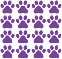 Yadda-Yadda Design Co. Small Pawprint - Dog Paw Print - Matte Vinyl Decal Sticker YYDC (2.25" w x 2" h) (Quantity & Color Choices) (48 Pack, Purple)