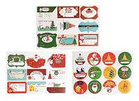 ALIMITOPIA Christmas Writable Sticker Xmas Elements Self-Adhesive DIY Cartoon Sticker Gift Sealing Decoration Paster Baking Packing Label Wrapping Stickers Packaging Envelope Seals(12 Sheets,120pcs)