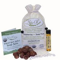 NaturOli Soap Nuts/Soap Berries- Sale- 1/2-Lb USDA Organic (120 Loads) + 18X Bonus! (12 Loads) Select Seedless. Wash Bag, Tote Bag, 8-pg info. Organic Laundry/Natural Cleaner. Processed in USA!