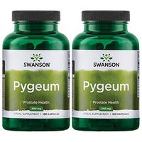 Swanson Pygeum Prostate Support Urinary Tract Health Men Herbal Supplement 100 mg Pygeum Extract (6.5% phytosterols) with 400 mg Powdered Bark 120 Capsules (2 Pack)