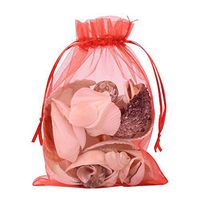 PH PandaHall 100 PCS 5x7 inch Red Organza Drawstring Bags Party Wedding Favor Gift Bags for Baby Shower, Birthday, Party, Valentine's Day, Christmas
