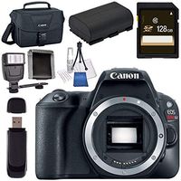 Canon EOS Rebel SL2 DSLR Camera (Black) 2249C001 + 128GB SDXC Card + LPE-17 Lithium Ion Battery + Universal Slave Flash Unit + Canon 100ES EOS Shoulder Bag + Memory Card Wallet Bundle