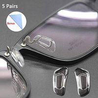 BEHLINE 5 Pairs Eyeglasses Nose Pads 12.5mm Push in Soft Silicone Replacement Nose Pads for Glasses Eyeglasses Sunglasses with Lens Cleaning Cloth