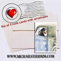 Michael Steddum Be Back in a Minute Bernese Mountain Dog Note Card Set
