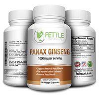 Pure Panax Ginseng 1000mg per Serving 180 Veggie Capsules Root High Potency Asian Powder Supplement Tablet Pills caps by Fettle Botanical