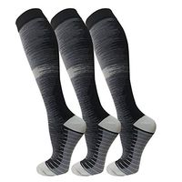 Compression Socks for Men & Women(3 Pairs),15-20mmHg is Best Stockings for Running,Nurses,Athletic,Medical,Pregnancy,Travel-Boost Performance,Blood Circulation&Recover(Multicoloured16,Large/X-Large)