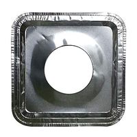 Thaweesuk Shop 40 pcs. Aluminum Foil Square Gas Burner Disposable Bib Liners Stove Covers Wholesale 8-1/4" Square, Center Hole 3-3/4" of Set