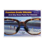 2 Pair Black - 1.8mm x 13mm Non-Slip Nose Pads for Eyeglasses by GMS Optical - Premium Grade Silicone