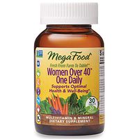 MegaFood, Women Over 40 One Daily, Daily Multivitamin and Mineral Dietary Supplement with Vitamins C, D, Folate, Biotin and Iron, Non-GMO, Vegetarian, 30 Tablets (30 Servings) (FFP)