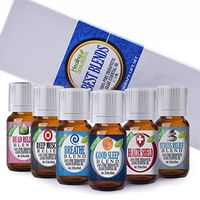 Best Blends Set of 6 100% Pure, Best Therapeutic Grade Essential Oil - 6/10mL (Breathe, Good Sleep, Head Relief, Muscle Relief, Stress Relief, and Health Shield)