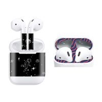Airpods Skin Protective Wraps Sticker Decals Set for Airpods Rose Gold Pink Black Galaxy Camo Flag for Girl Woman Man Children.