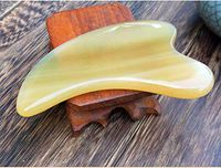 Gua Sha Scraping Horn Massage Tools,Natural Yak Horn Manual Processing Massager for Acupuncture Point and SPA,Relieve Fatigue and Stress,Reduce Muscle Pain,Chinese Physical Therapy for Health