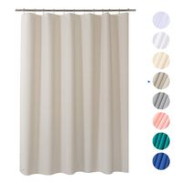 AmazerBath Plastic Shower Curtain, 72" x 72" Khaki EVA 8G Thick Bathroom Shower Curtains Eco-Friendly with Heavy Duty Clear Stones and Rust-Resistant Grommet Holes