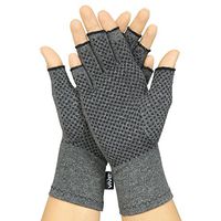 Vive Arthritis Gloves with Grips - Men & Women Textured Fingerless Compression - Open Finger Hand Gloves for Rheumatoid and Osteoarthritis - Arthritic Joint Pain Relief for Computer Typing (Medium)