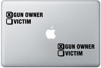 Gun Owner Or Victim Nra Pistol Bullet Rifle M16 ArcDecals78600657 Set Of Two (2x) , Decal , Sticker , Laptop , Ipad , Car , Truck