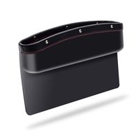 Car Seat Pockets Organizer Caddy Catcher Auto Filler Gap PU Leather Car Console Side Organizer for Cellphone Wallet Coin Key Credit Card - Car Interior Accessories (Black)