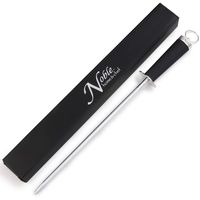 Professional Knife Steel Magnetized for Safety. Our Honing Rod Has an Oval Handle for a Firm Grip and is Built For Daily Use, Perfect for Chefs and Home Cooks Alike! (10", Silver End)