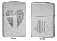 Personalized Angel's Wings Windproof Zippo Lighter with Free Monogram