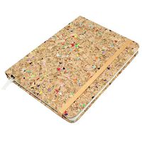 Confetti Cork Journal W/Ribbon Bookmark 5X.70x7"L