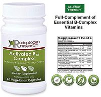 Activated B12 Complex | B Complex Vitamins with Folate as Metafolin L-5- methyltetrahydrofolate Methylcobalamin Thiamin as Benfotiamine | High Potency & Exeptional Bioavailability|60 Vegetarian caps