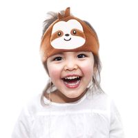 CHOKMAX Kids Headphones, Volume Limiting with Ultra Thin Adjustable Speakers Soft Children Fleece Headband Toddler Headphones for Home and Travel - Brown Sloth