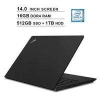 2020 Newest Lenovo ThinkPad E490 14 Inch FHD Laptop (8th Gen Intel Quad Core i5-8265U up to 3.9GHz, 16GB DDR4 RAM, 512GB SSD (Boot) + 1TB HDD, Intel UHD Graphics 620, WiFi, Bluetooth, Windows 10 Pro)