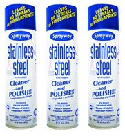 Sprayway SW841 Aerosol Stainless Steel Polish & Cleaner, 15 oz (3 Pack)
