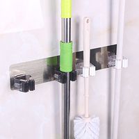 BiuBuy Broom Mop Holder, Broom Gripper Holds Self Adhesive Reusable No Drilling Super Anti-Slip (C)