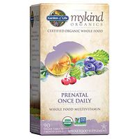 Garden of Life Organic Prenatal Multivitamin Supplement with Folate - mykind Prenatal Once Daily Whole Food Vitamin, Vegan, Organic, Non-GMO & Kosher, 90 Tablets *Packaging May Vary*